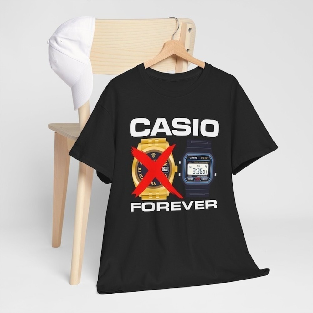 Casio F91w Vs Rolex Retro 80s Japanese Geek Graphic TShirt